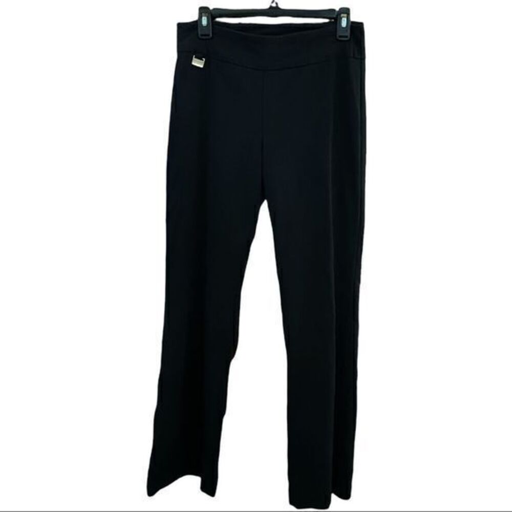 New Directions Women's Pull on Pants Flat‎ Front Black Size 8